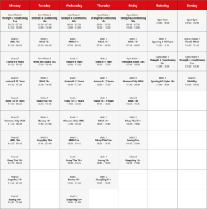 Impact MMA 2022 Timetable