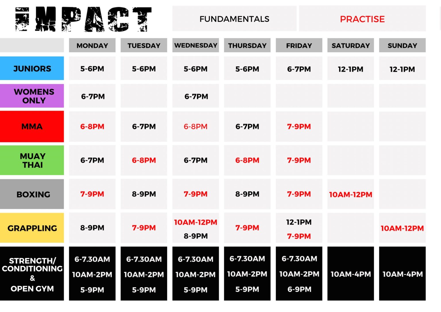 impact mma 2023 schedule Impact MMA Salisbury